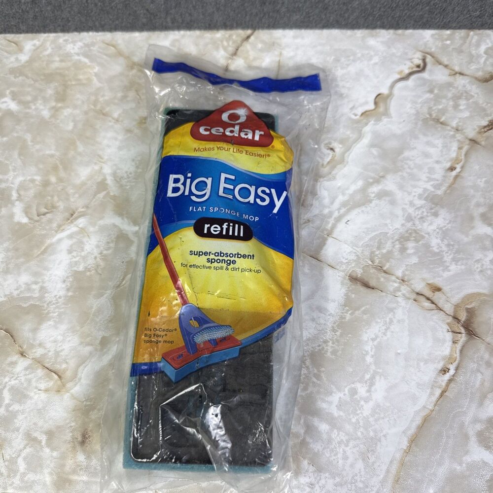 O-Cedar Big Easy Flat Sponge Mop Refill  Discontinued Damaged Packaging